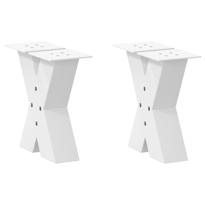 vidaXL Coffee Table Legs X-Shaped 2 pcs White 40x(30-31) cm Steel 1