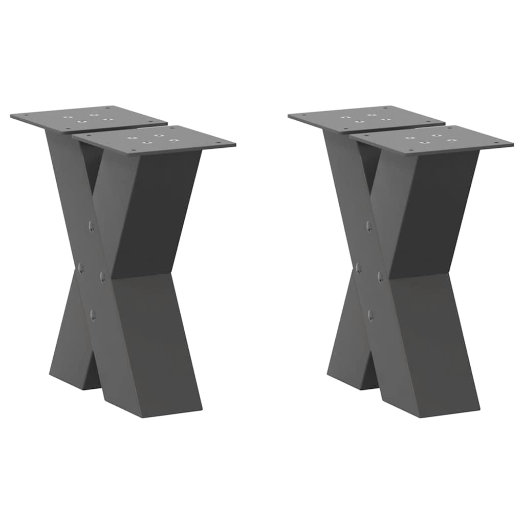 vidaXL Coffee Table Legs X-Shaped 2 pcs Anthracite 40x(30-31) cm Steel 1