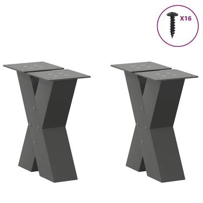 vidaXL Coffee Table Legs X-Shaped 2 pcs Anthracite 40x(30-31) cm Steel 3
