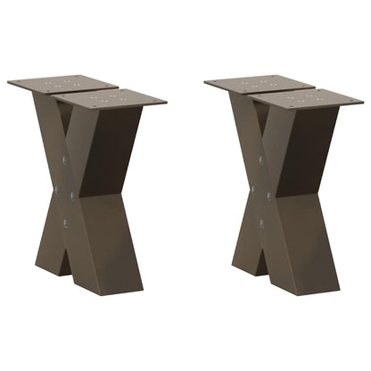 vidaXL Coffee Table Legs X-Shaped 2 pcs Natural Steel 40x(30-31) cm Steel 1
