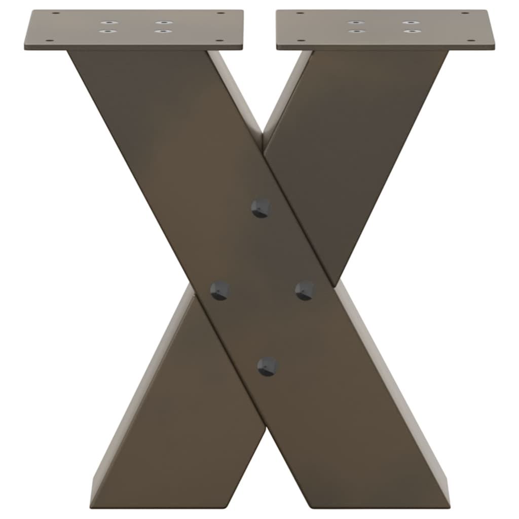 vidaXL Coffee Table Legs X-Shaped 2 pcs Natural Steel 40x(30-31) cm Steel 5