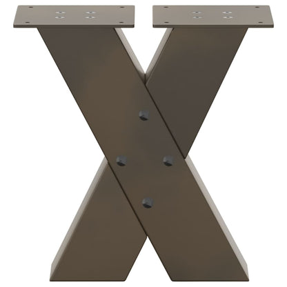 vidaXL Coffee Table Legs X-Shaped 2 pcs Natural Steel 40x(30-31) cm Steel 5