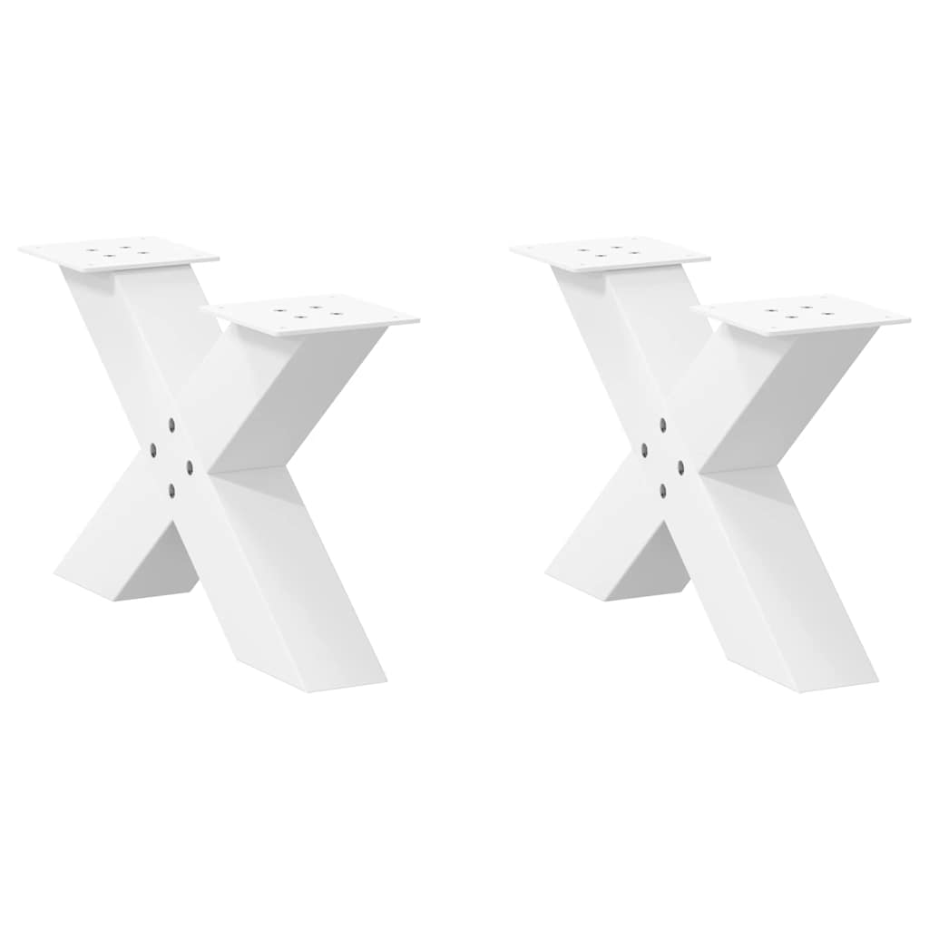 vidaXL Coffee Table Legs X-Shaped 2 pcs White 50x(30-31) cm Steel 1