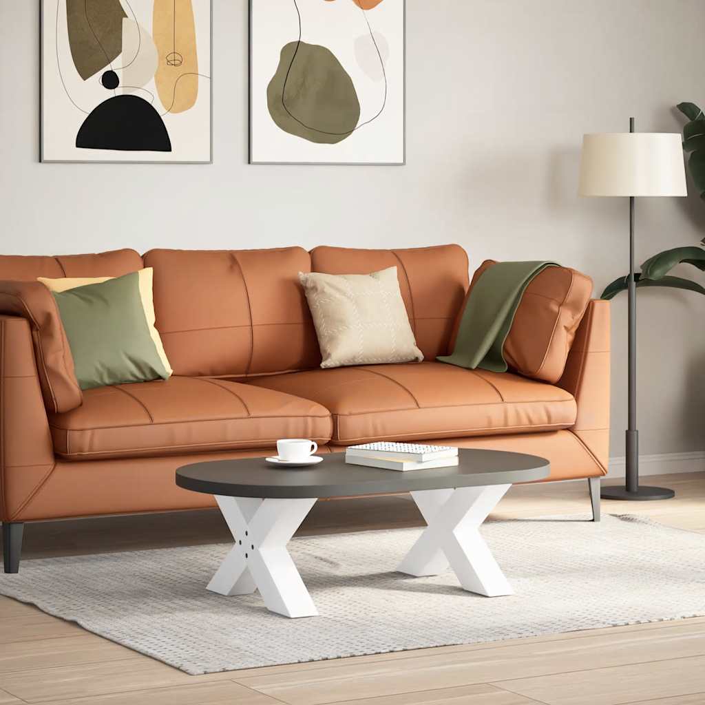 vidaXL Coffee Table Legs X-Shaped 2 pcs White 50x(30-31) cm Steel 2