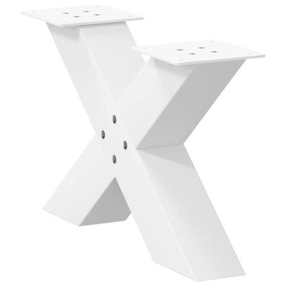 vidaXL Coffee Table Legs X-Shaped 2 pcs White 50x(30-31) cm Steel 4