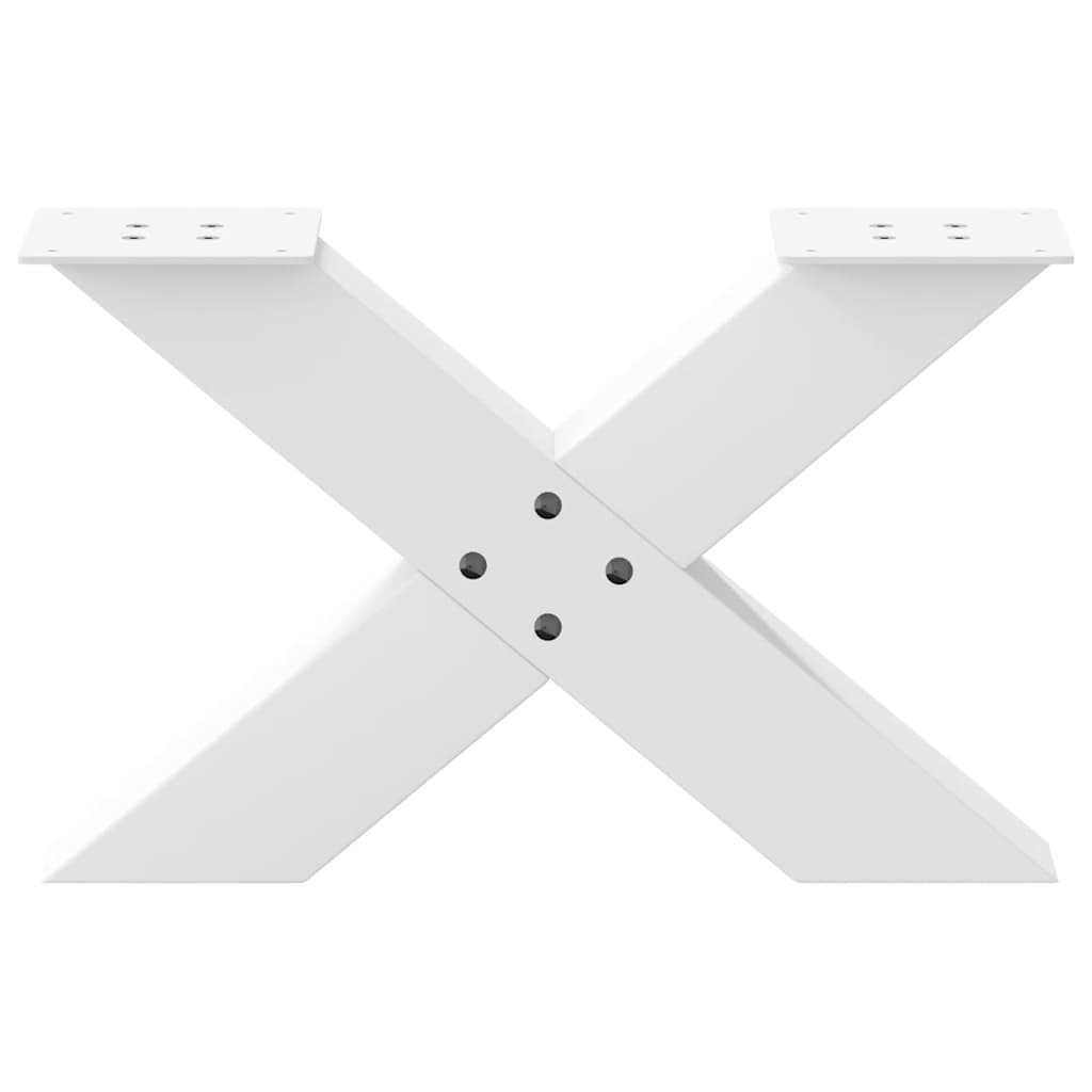 vidaXL Coffee Table Legs X-Shaped 2 pcs White 50x(30-31) cm Steel 5