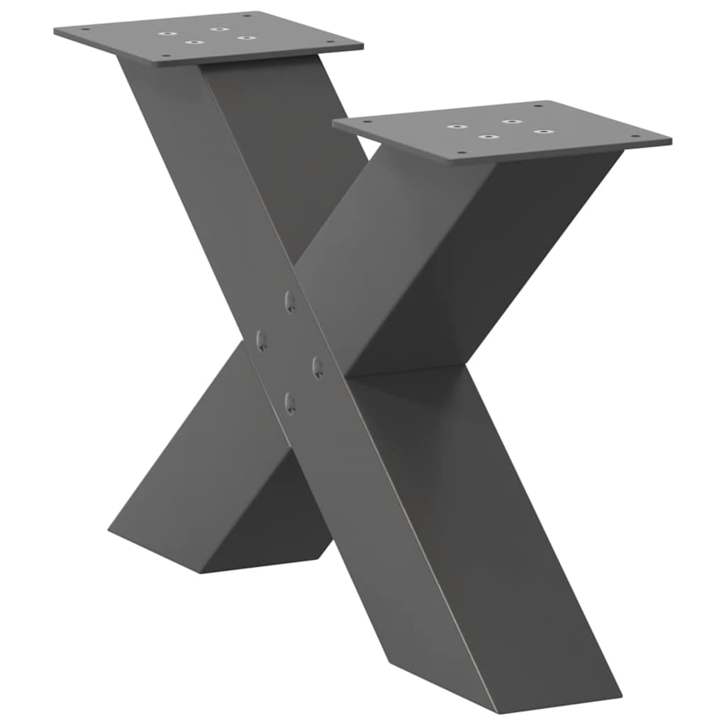 vidaXL Coffee Table Legs X-Shaped 2 pcs Anthracite 50x(30-31) cm Steel 4