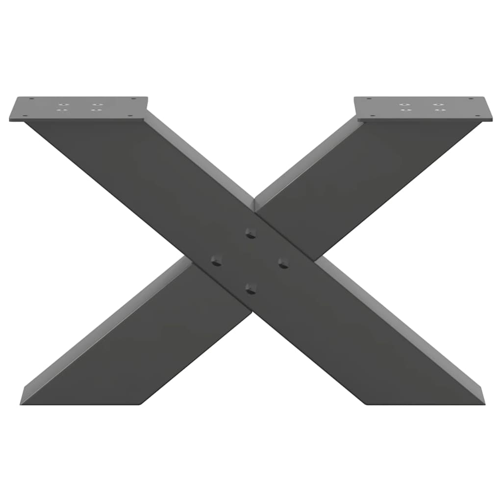 vidaXL Coffee Table Legs X-Shaped 2 pcs Anthracite 50x(30-31) cm Steel 5