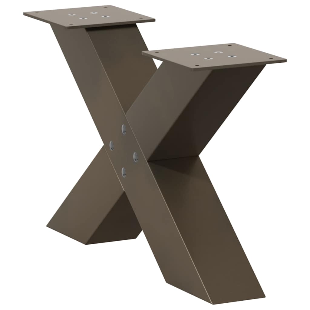 vidaXL Coffee Table Legs X-Shaped 2 pcs Natural Steel 50x(30-31) cm Steel 4