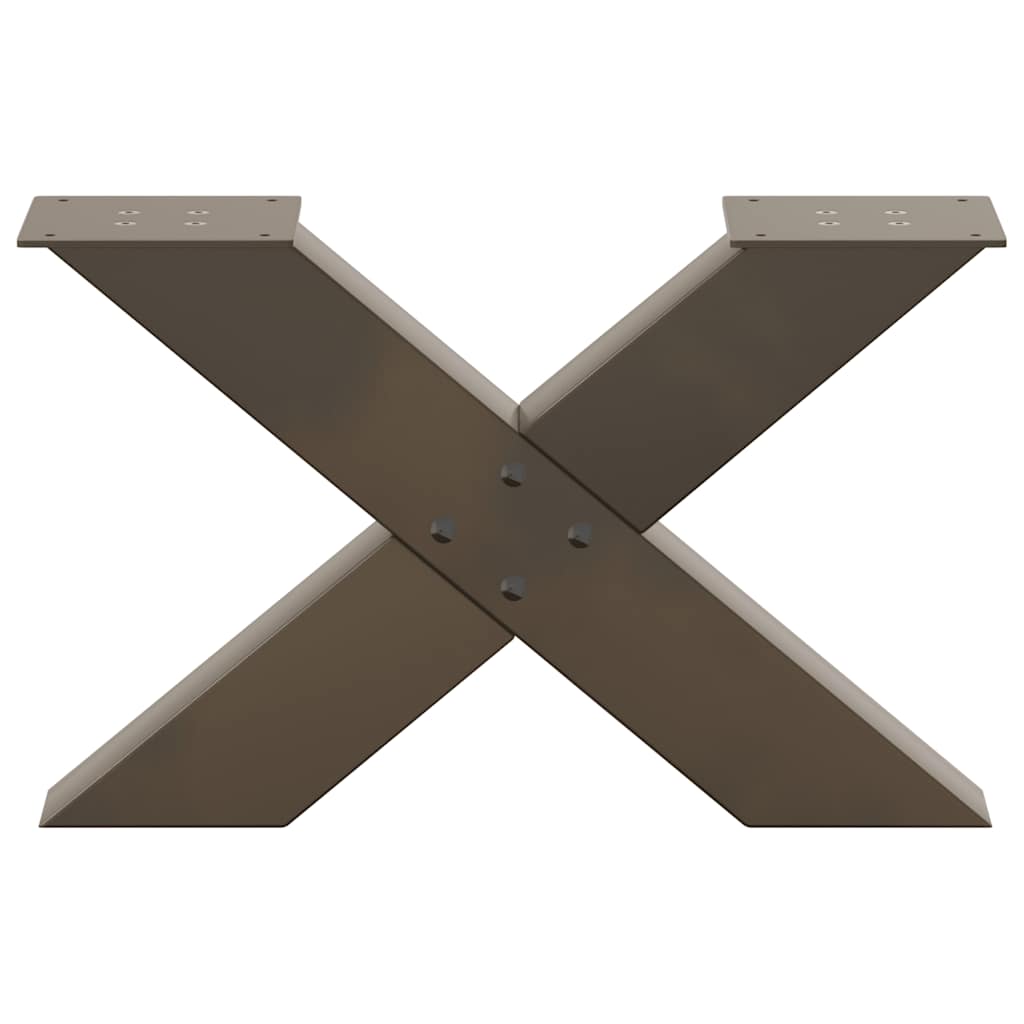 vidaXL Coffee Table Legs X-Shaped 2 pcs Natural Steel 50x(30-31) cm Steel 5