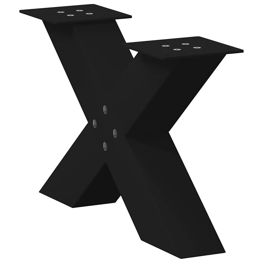 vidaXL Coffee Table Legs X-Shaped 2 pcs Black 60x(30-31) cm Steel 4