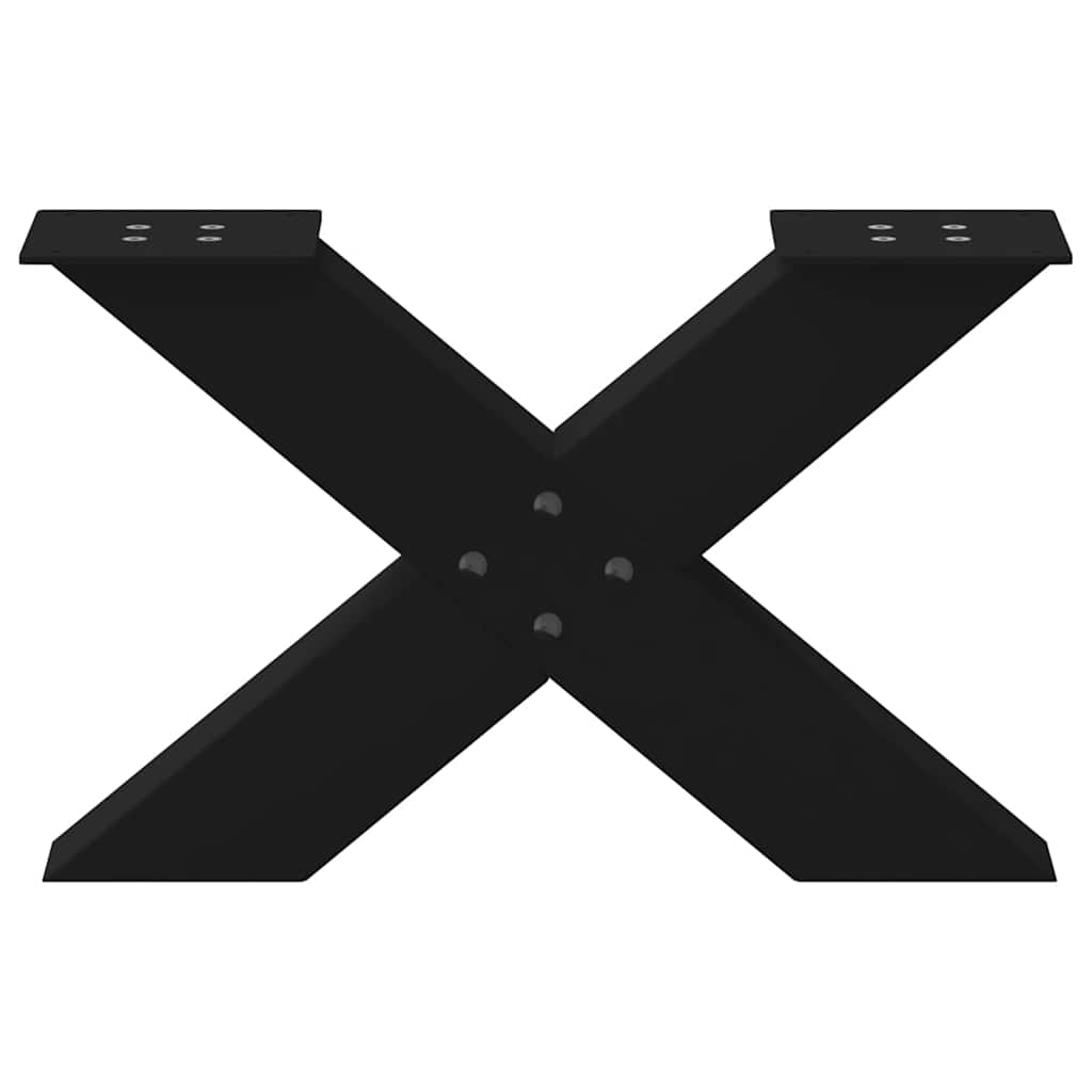 vidaXL Coffee Table Legs X-Shaped 2 pcs Black 60x(30-31) cm Steel 5