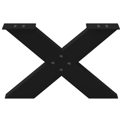 vidaXL Coffee Table Legs X-Shaped 2 pcs Black 60x(30-31) cm Steel 5
