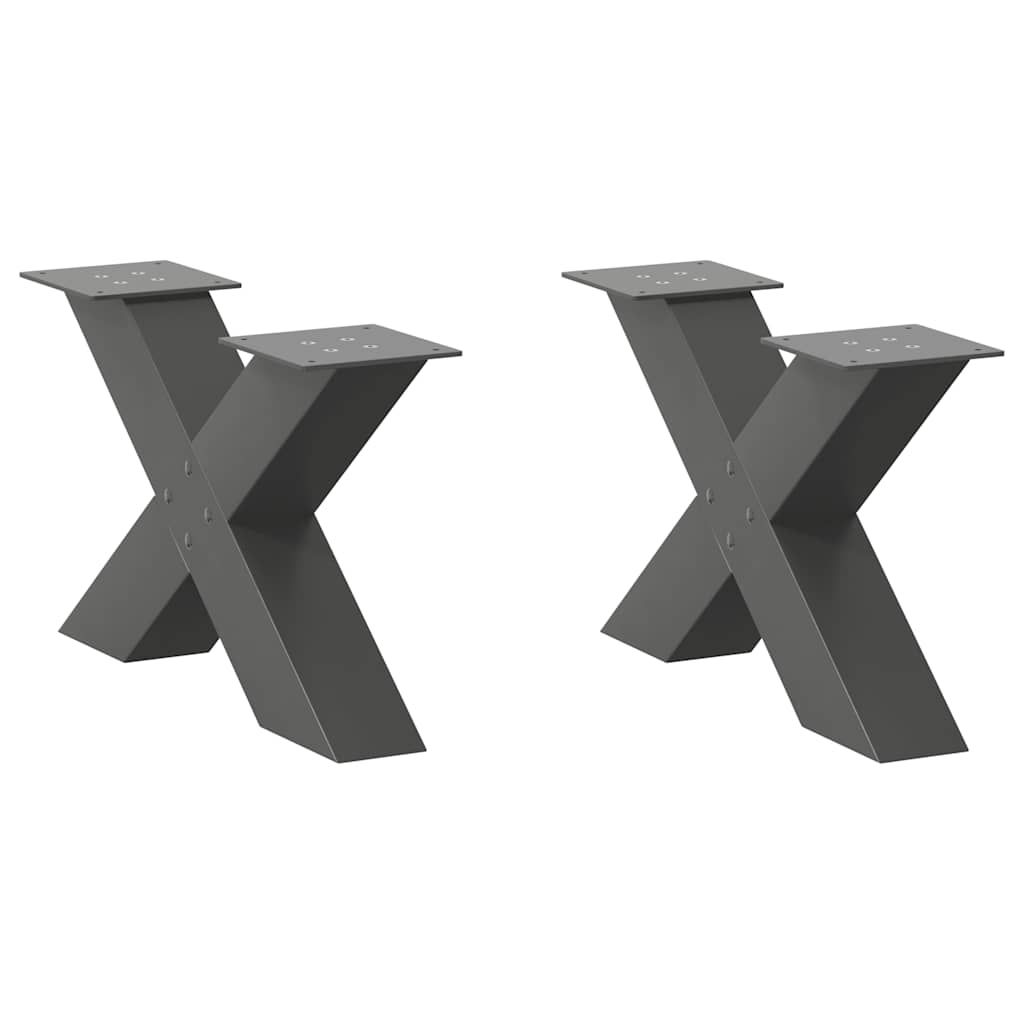 vidaXL Coffee Table Legs X-Shaped 2 pcs Anthracite 60x(30-31) cm Steel 1