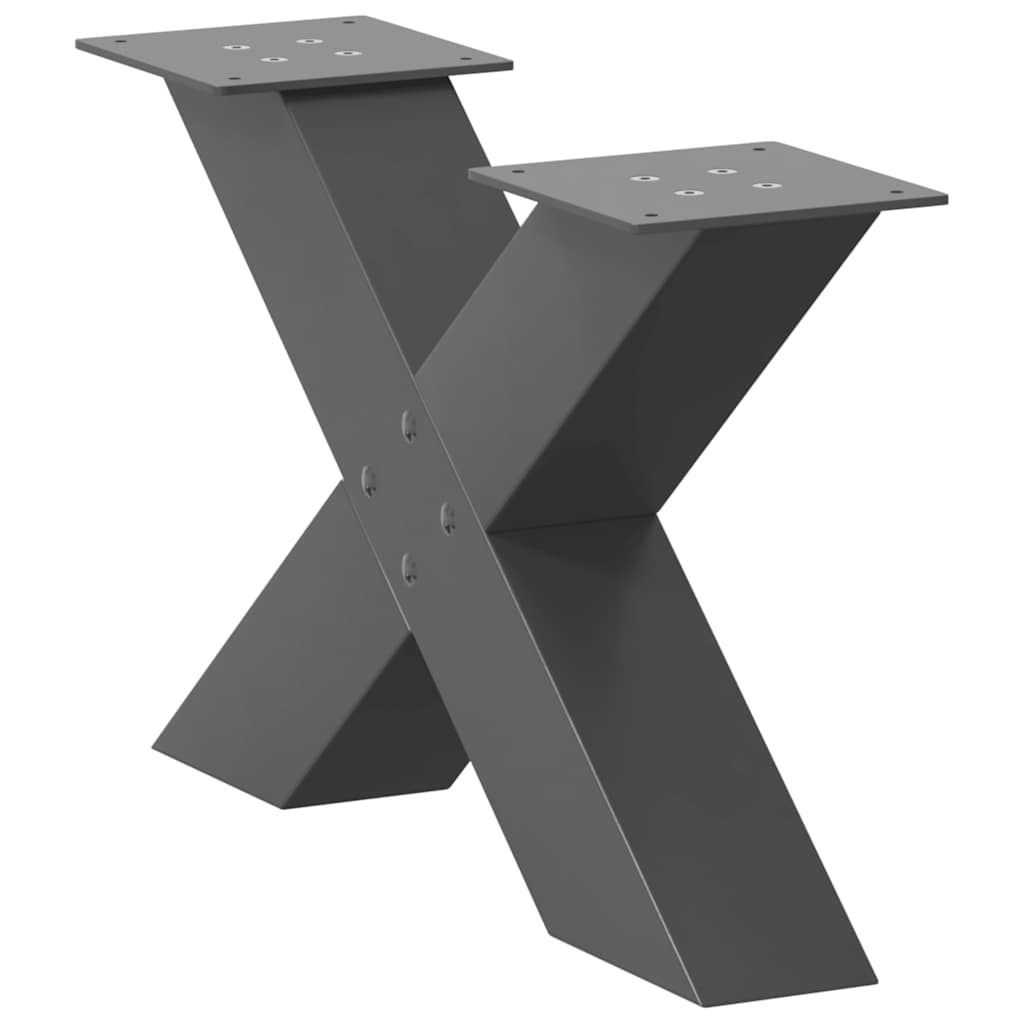 vidaXL Coffee Table Legs X-Shaped 2 pcs Anthracite 60x(30-31) cm Steel 4
