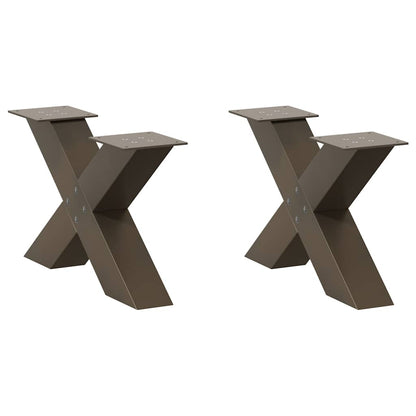 vidaXL Coffee Table Legs X-Shaped 2 pcs Natural Steel 60x(30-31) cm Steel 1