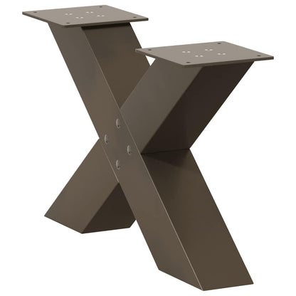 vidaXL Coffee Table Legs X-Shaped 2 pcs Natural Steel 60x(30-31) cm Steel 4