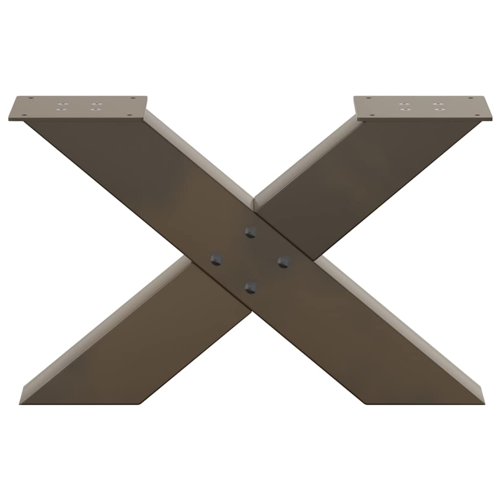 vidaXL Coffee Table Legs X-Shaped 2 pcs Natural Steel 60x(30-31) cm Steel 5