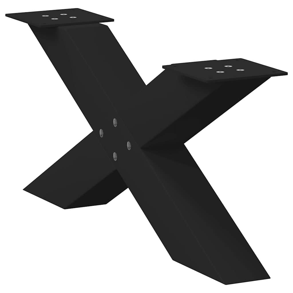 vidaXL Coffee Table Legs X-Shaped 2 pcs Black 70x(30-31) cm Steel 4
