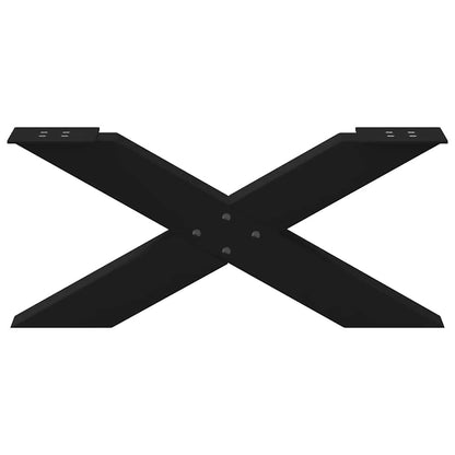 vidaXL Coffee Table Legs X-Shaped 2 pcs Black 70x(30-31) cm Steel 5