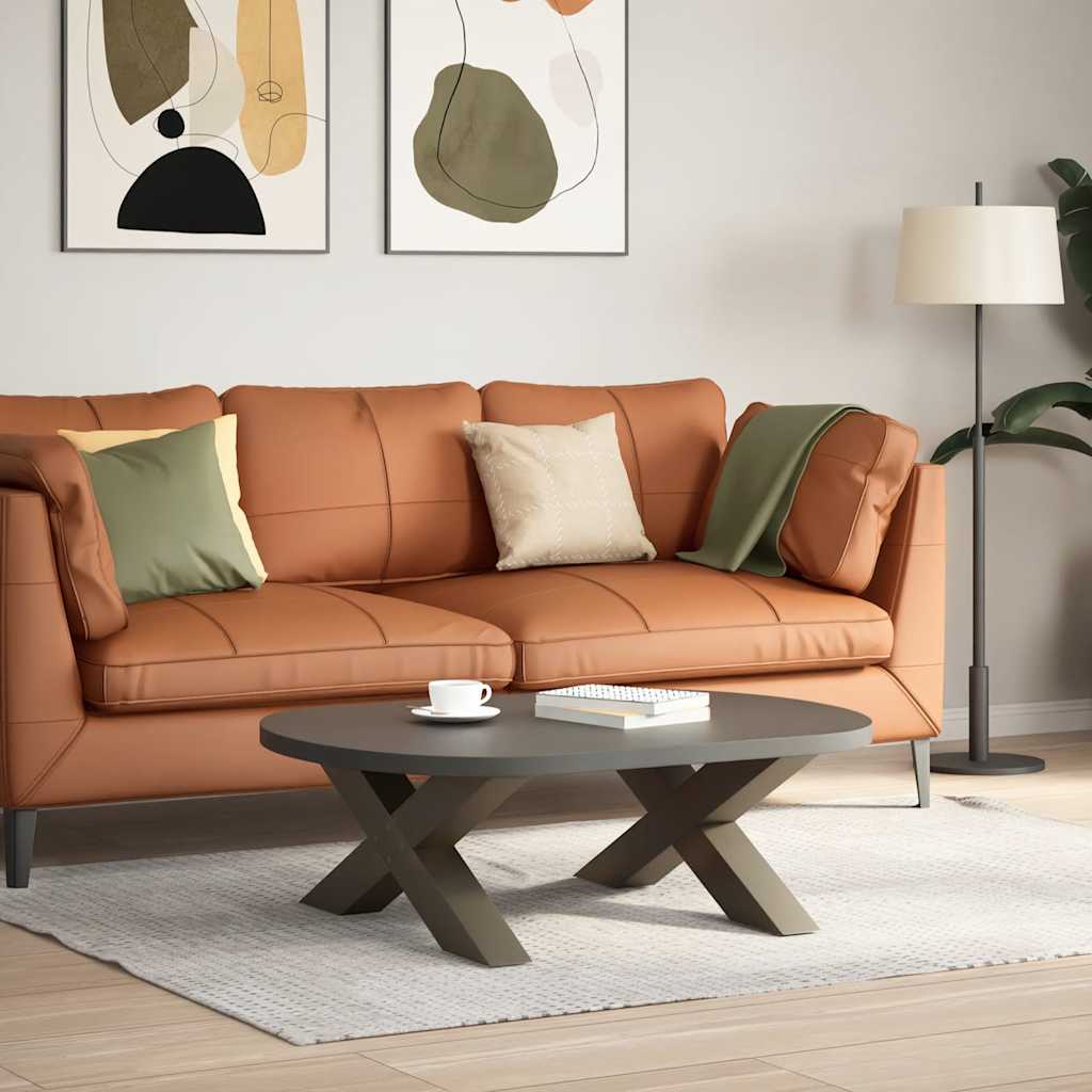 vidaXL Coffee Table Legs X-Shaped 2 pcs Natural Steel 70x(30-31) cm 1