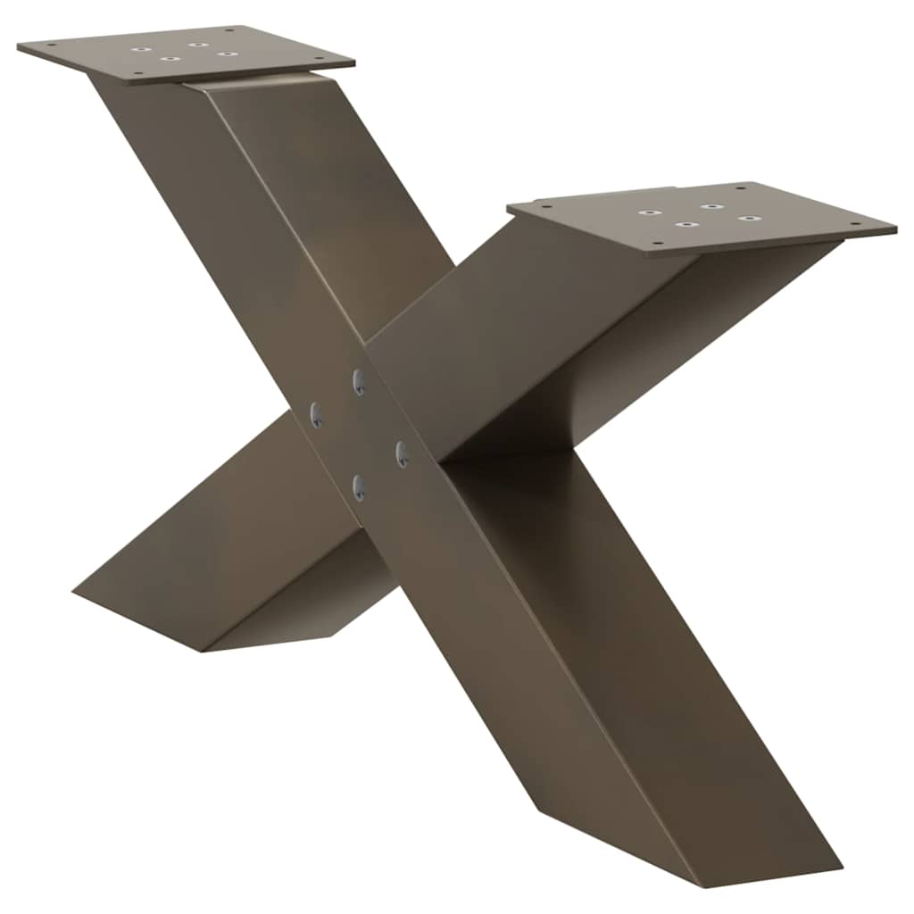 vidaXL Coffee Table Legs X-Shaped 2 pcs Natural Steel 70x(30-31) cm 4