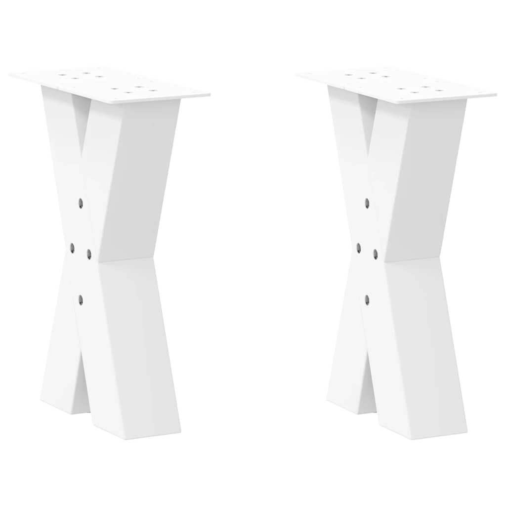 vidaXL Coffee Table Legs X-Shaped 2 pcs White 28x(42-43) cm Steel 1