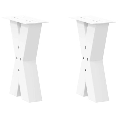 vidaXL Coffee Table Legs X-Shaped 2 pcs White 28x(42-43) cm Steel 1