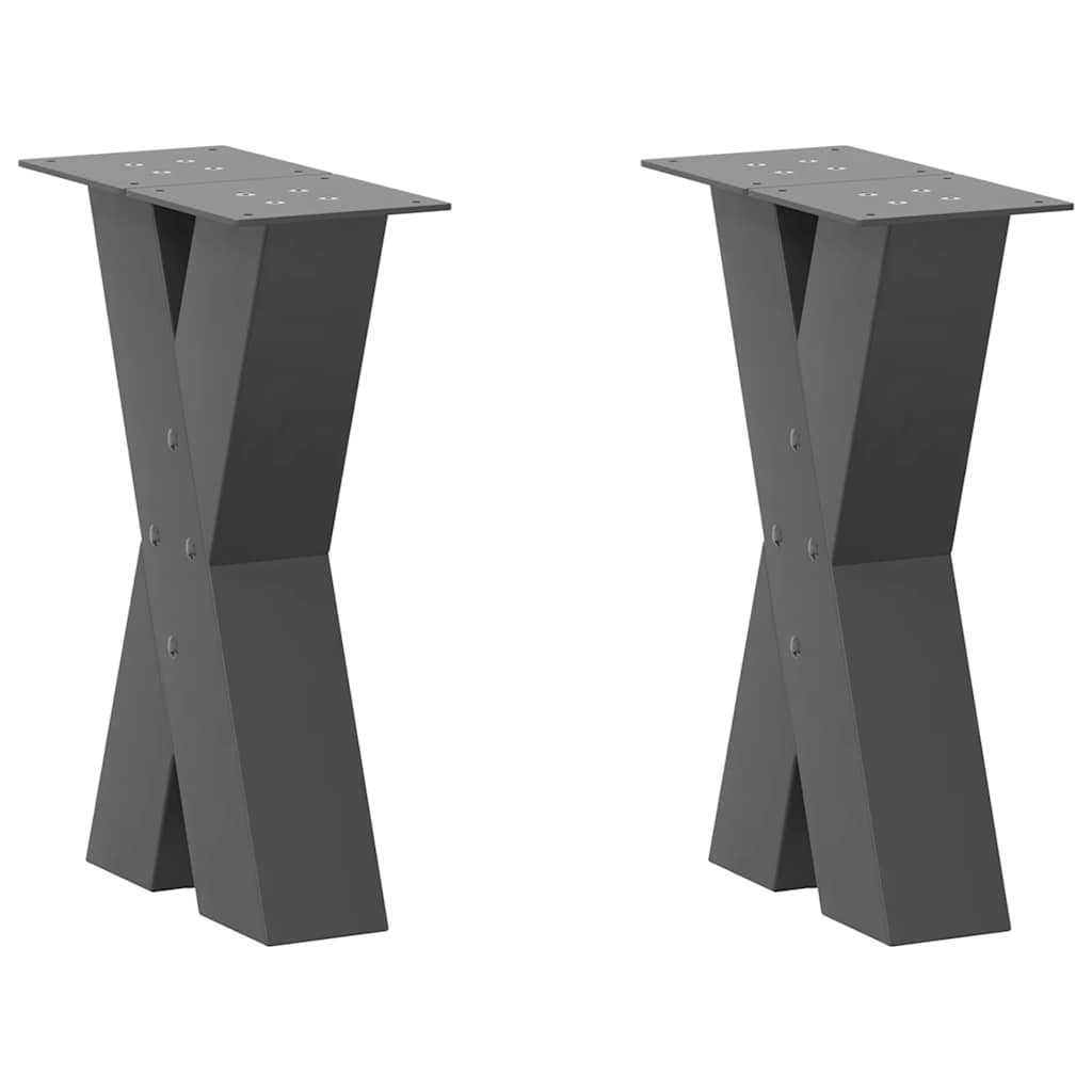 vidaXL Coffee Table Legs X-Shaped 2 pcs Anthracite 28x(42-43) cm Steel 1