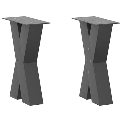 vidaXL Coffee Table Legs X-Shaped 2 pcs Anthracite 28x(42-43) cm Steel 1
