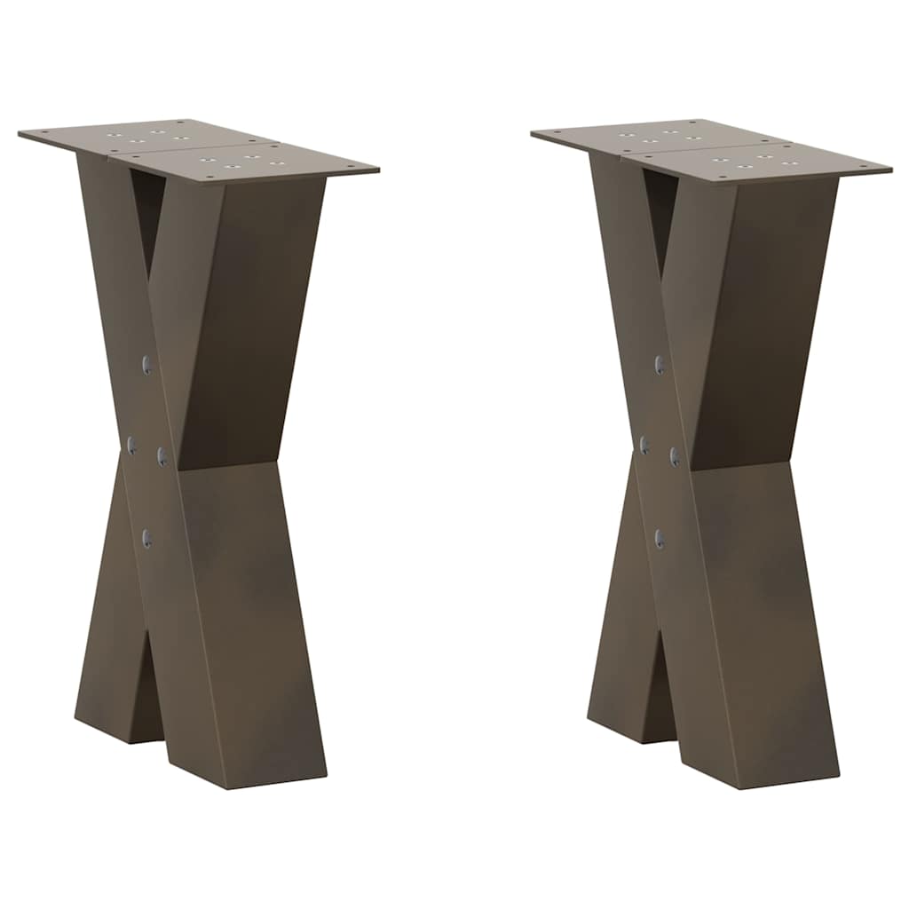 vidaXL Coffee Table Legs X-Shaped 2 pcs Natural Steel 28x(42-43) cm Steel 1