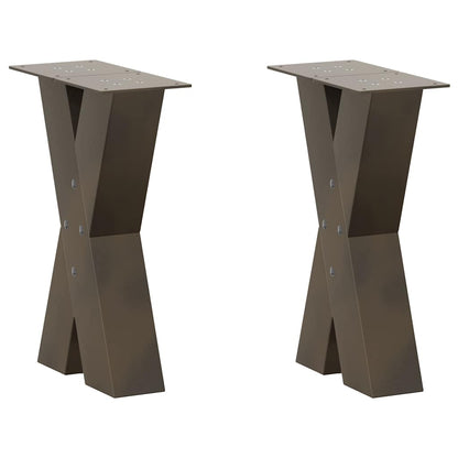 vidaXL Coffee Table Legs X-Shaped 2 pcs Natural Steel 28x(42-43) cm Steel 1
