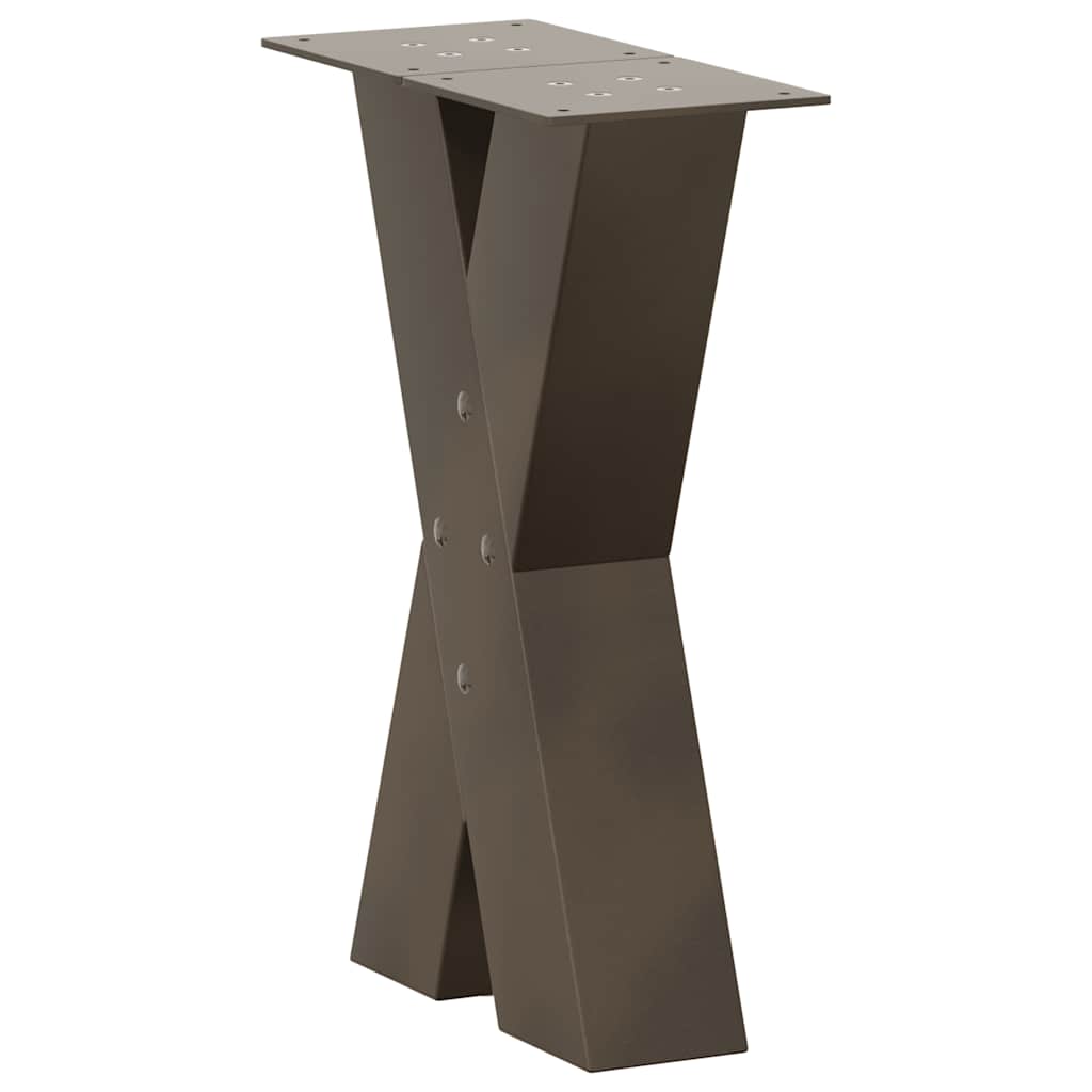 vidaXL Coffee Table Legs X-Shaped 2 pcs Natural Steel 28x(42-43) cm Steel 4