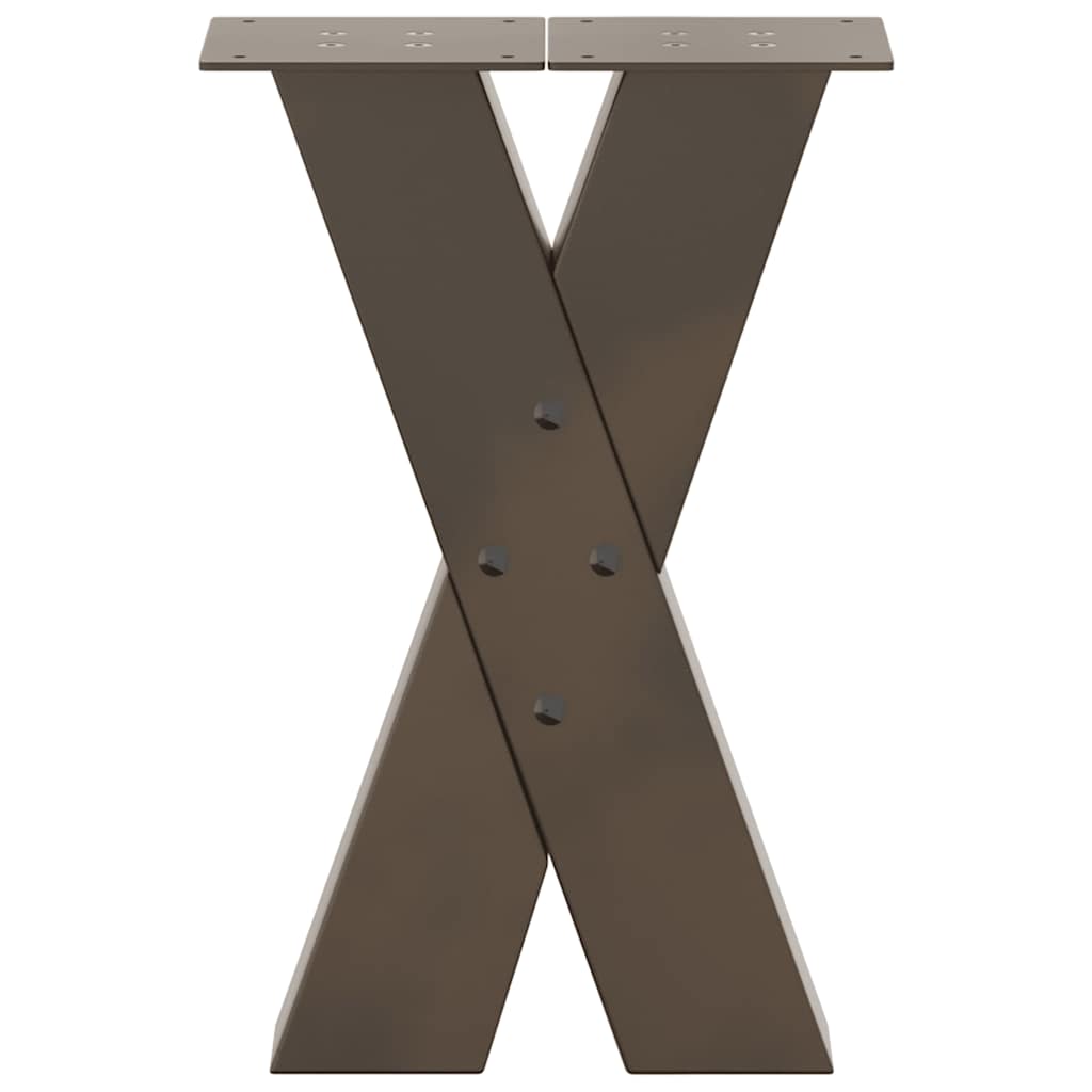 vidaXL Coffee Table Legs X-Shaped 2 pcs Natural Steel 28x(42-43) cm Steel 5