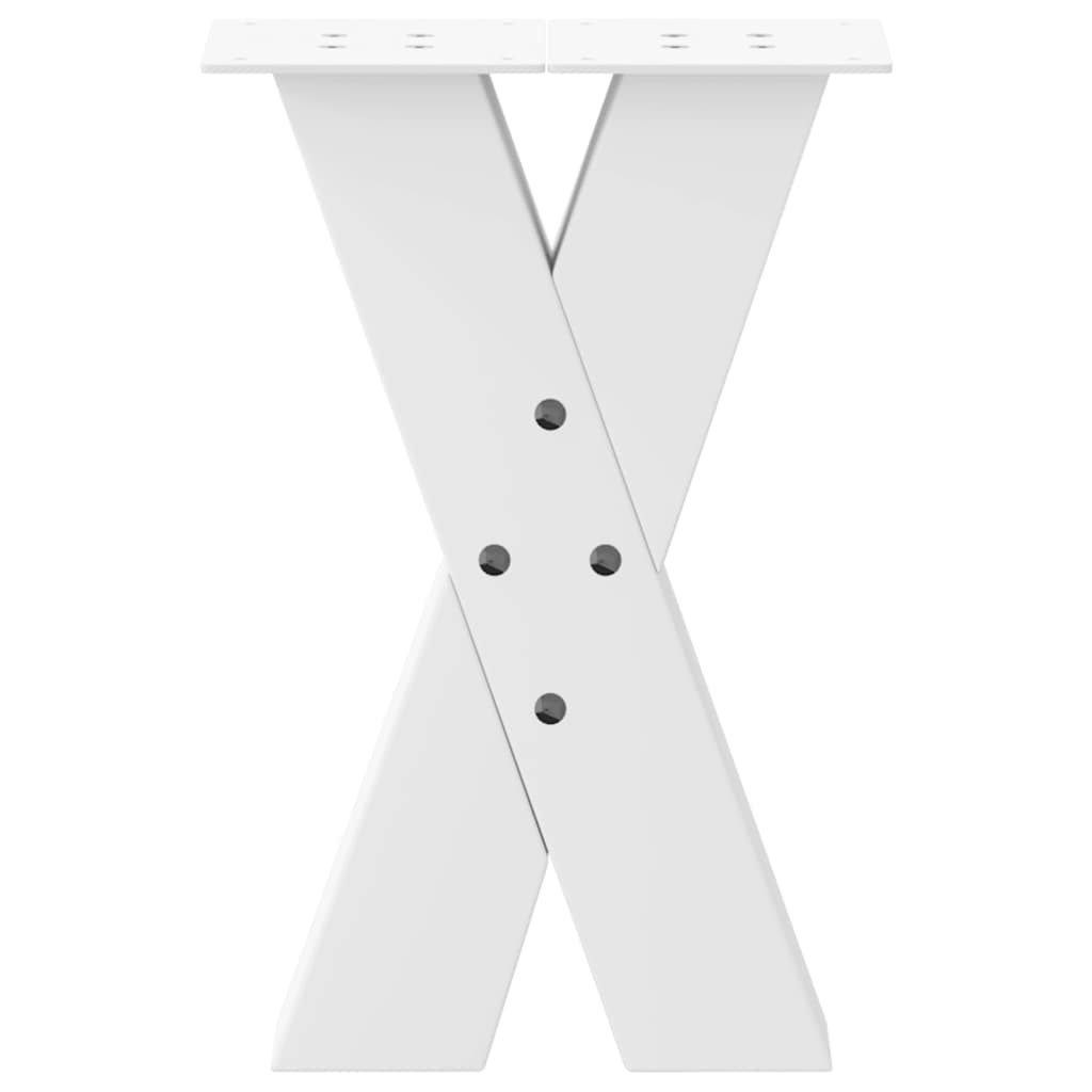 vidaXL Coffee Table Legs X-Shaped 2 pcs White 38x(42-43) cm Steel 5
