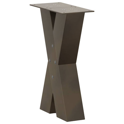 vidaXL Coffee Table Legs X-Shaped 2 pcs Natural Steel 38x(42-43) cm Steel 4