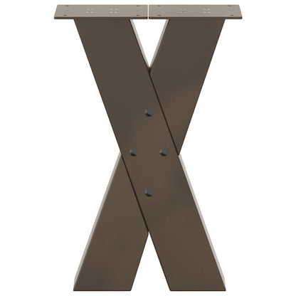 vidaXL Coffee Table Legs X-Shaped 2 pcs Natural Steel 38x(42-43) cm Steel 5