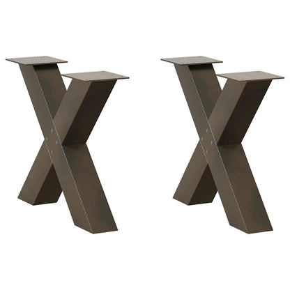 vidaXL Coffee Table Legs X-Shaped 2 pcs Natural Steel 50x(42-43) cm Steel 1