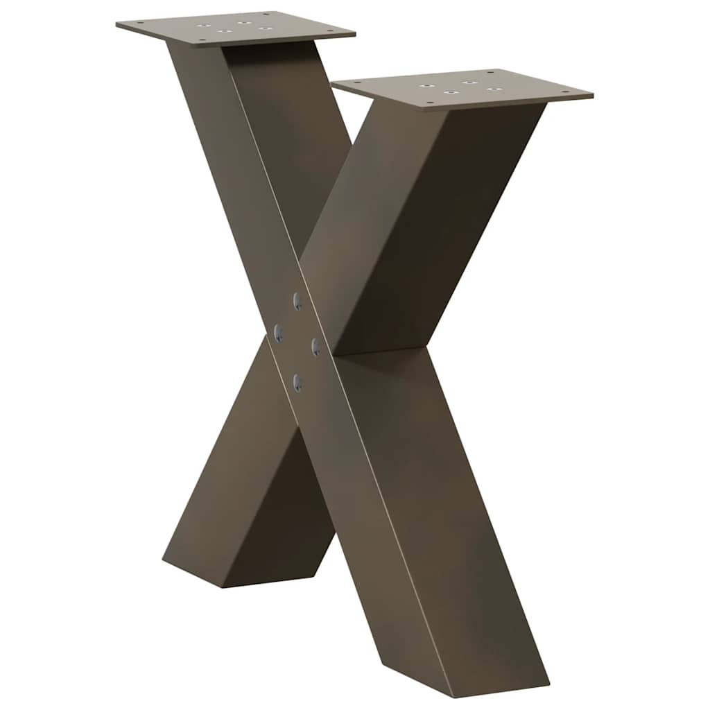 vidaXL Coffee Table Legs X-Shaped 2 pcs Natural Steel 50x(42-43) cm Steel 4