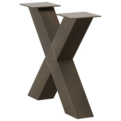 vidaXL Coffee Table Legs X-Shaped 2 pcs Natural Steel 50x(42-43) cm Steel 4