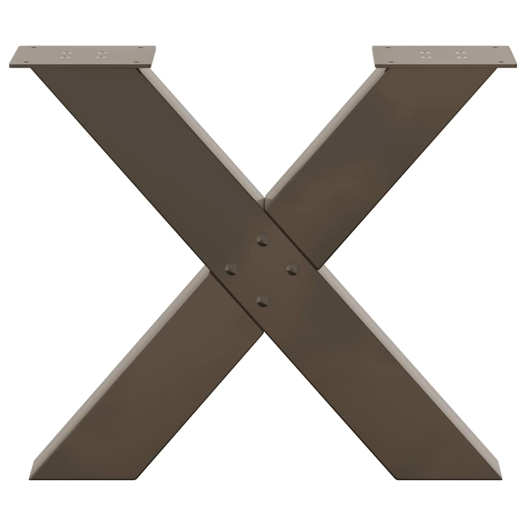 vidaXL Coffee Table Legs X-Shaped 2 pcs Natural Steel 50x(42-43) cm Steel 5