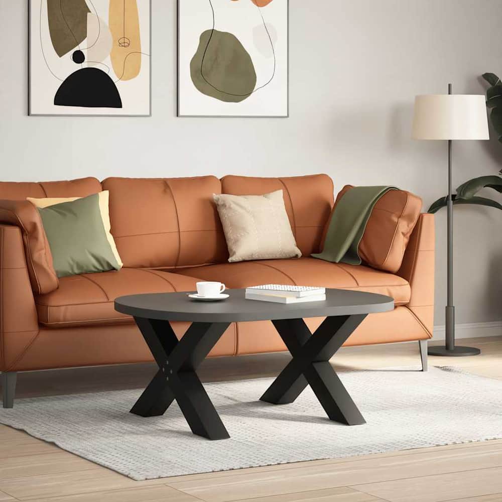 vidaXL Coffee Table Legs X-Shaped 70x(42-43) Steel 2 pcs Black