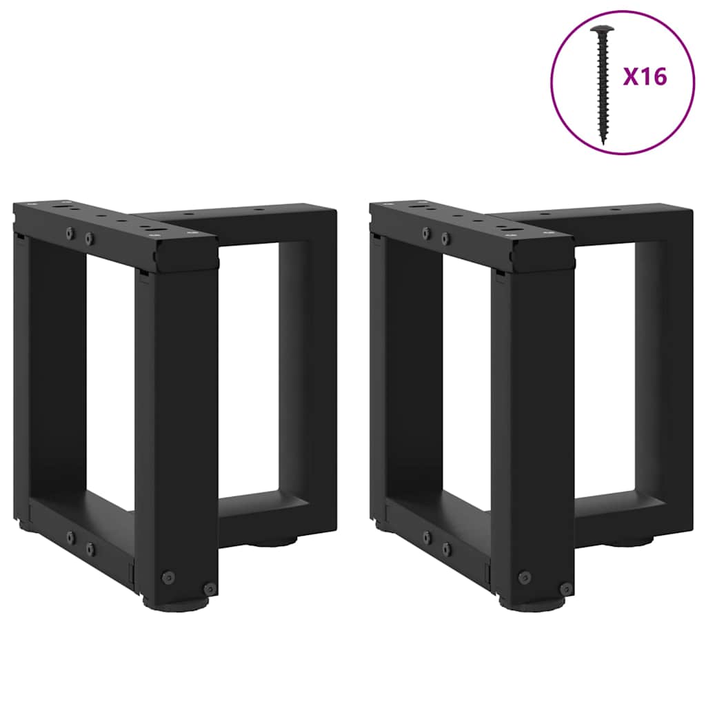 vidaXL Coffee Table Legs T-Shaped 2 pcs Black 30x25x(30-31) cm Steel 4