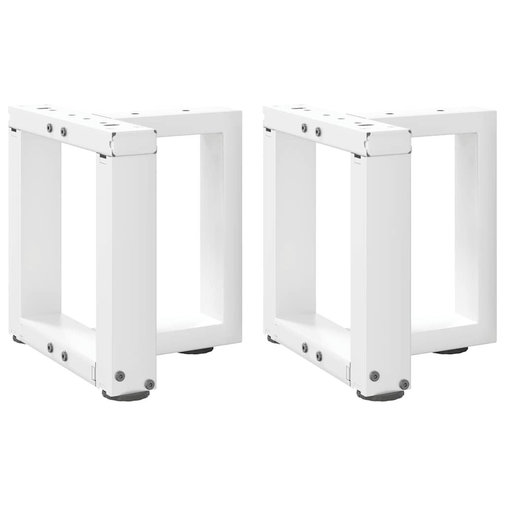 vidaXL Coffee Table Legs T-Shaped 2 pcs White 30x25x(30-31) cm Steel 1