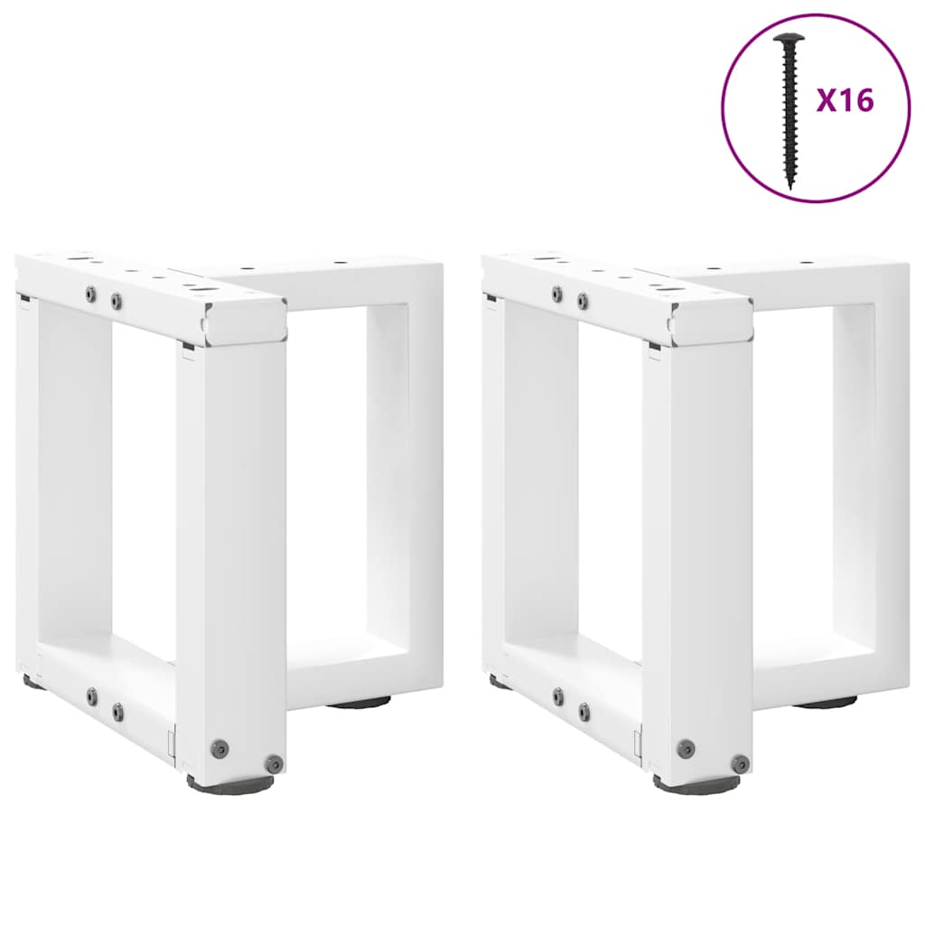 vidaXL Coffee Table Legs T-Shaped 2 pcs White 30x25x(30-31) cm Steel 5