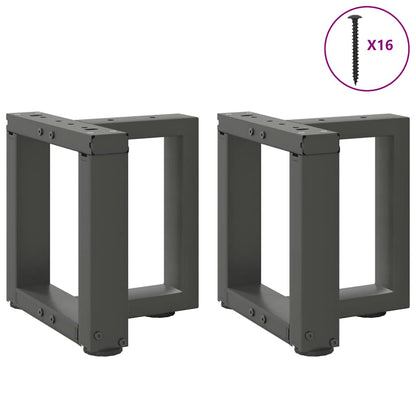 vidaXL Coffee Table Legs T-Shaped 2 pcs Anthracite 30x25x(30-31) cm Steel 5