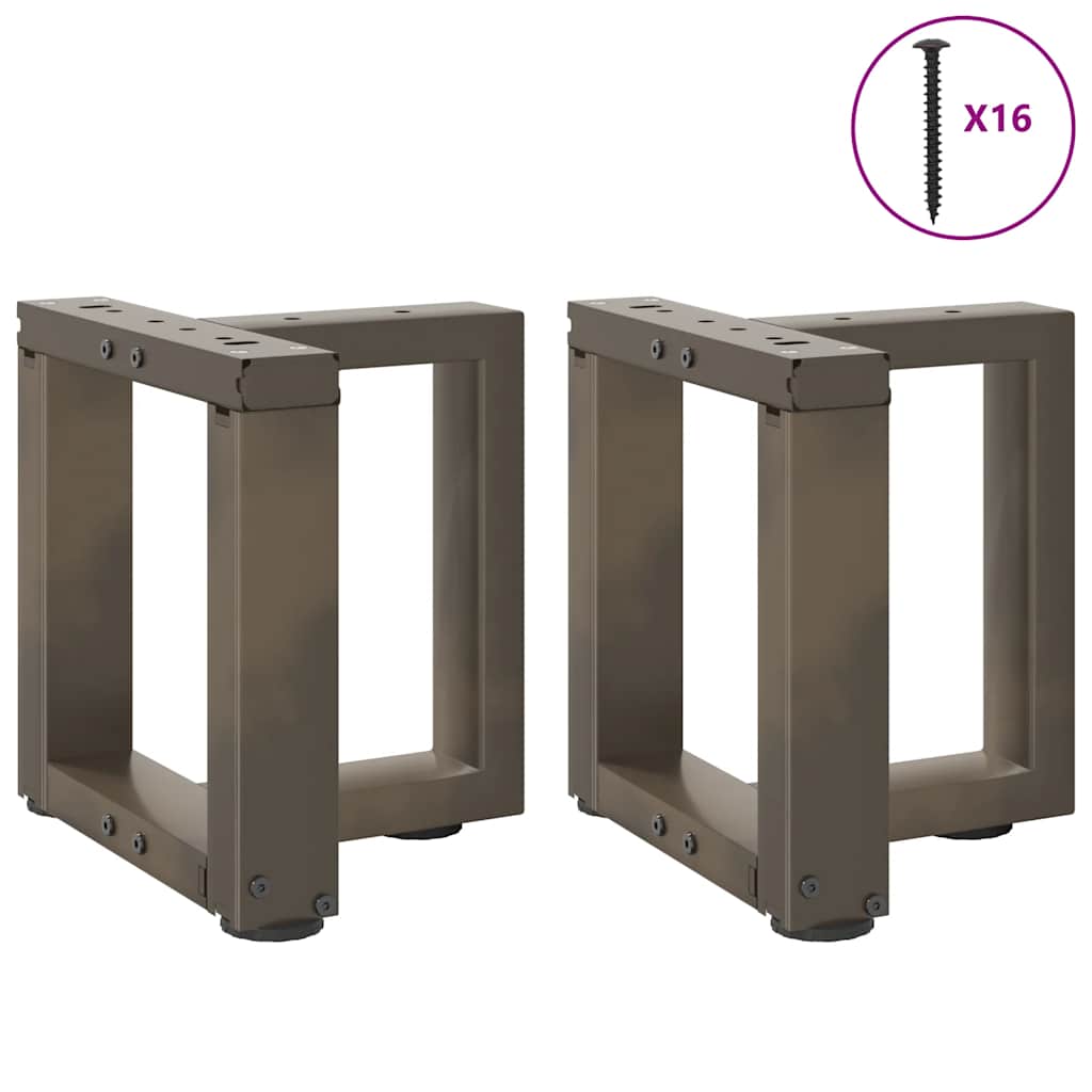 vidaXL Coffee Table Legs T-Shaped 2 pcs Black 30x25x(30-31) cm Steel 5