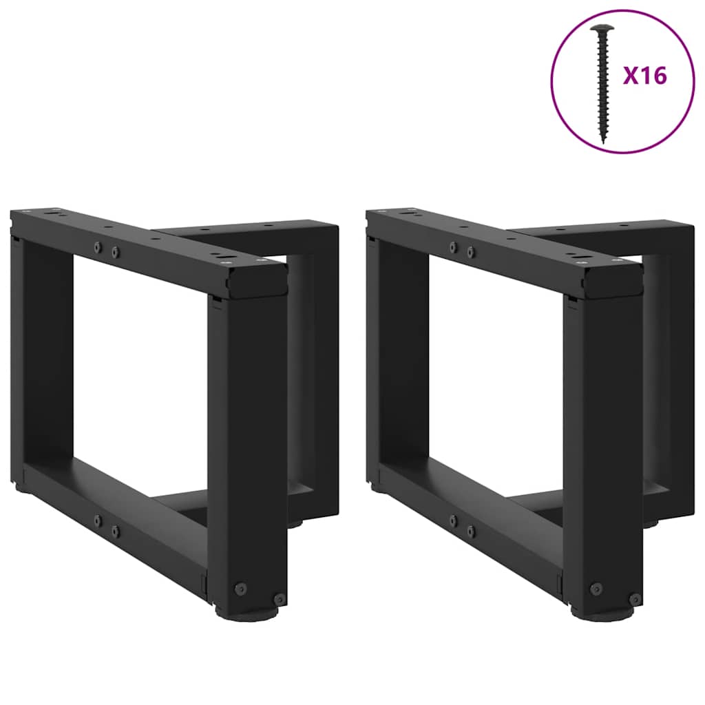 vidaXL Coffee Table Legs T-Shaped 2 pcs Black 40x25x(30-31) cm Steel 5