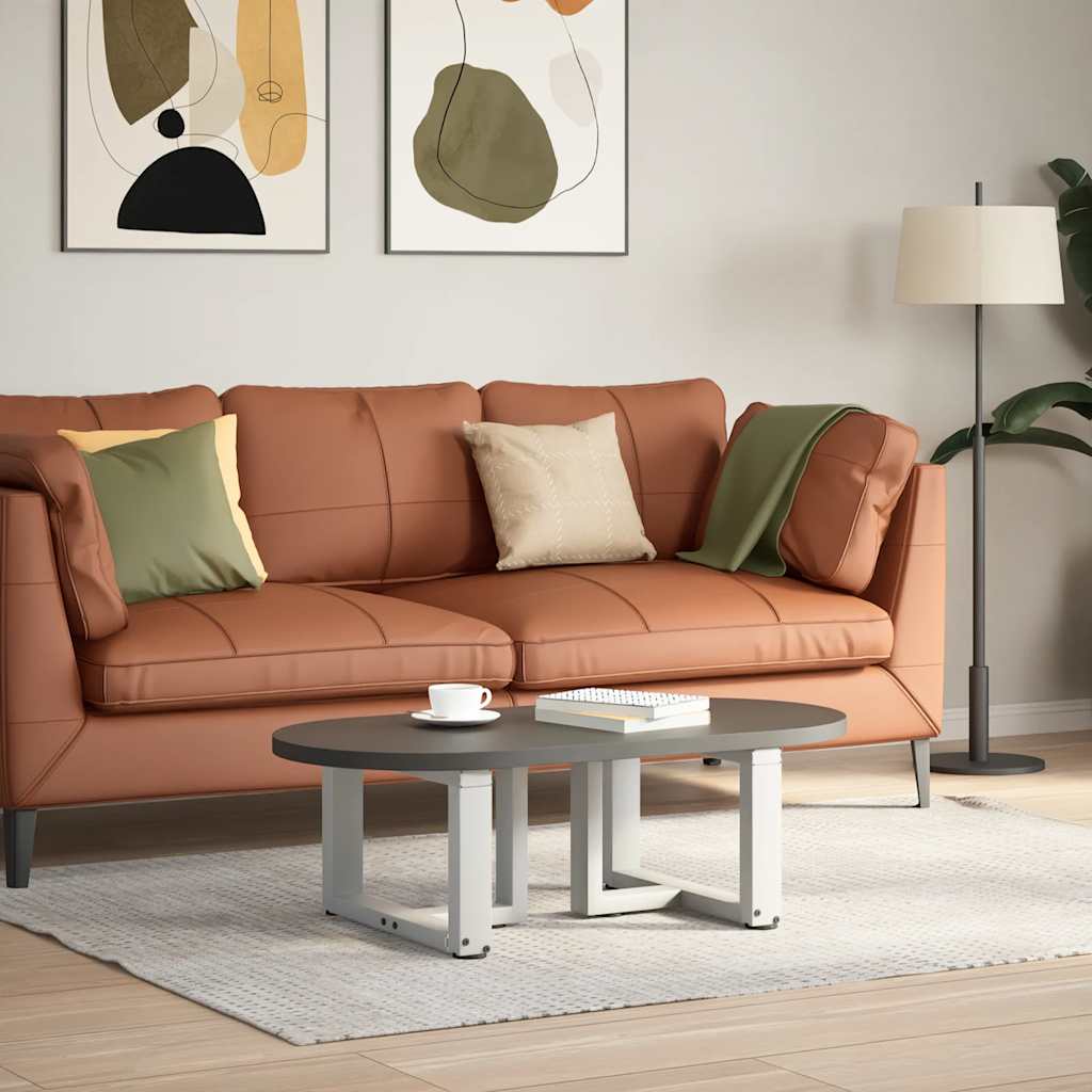 vidaXL Coffee Table Legs T-Shaped 2 pcs White 40x25x(30-31) cm Steel 2