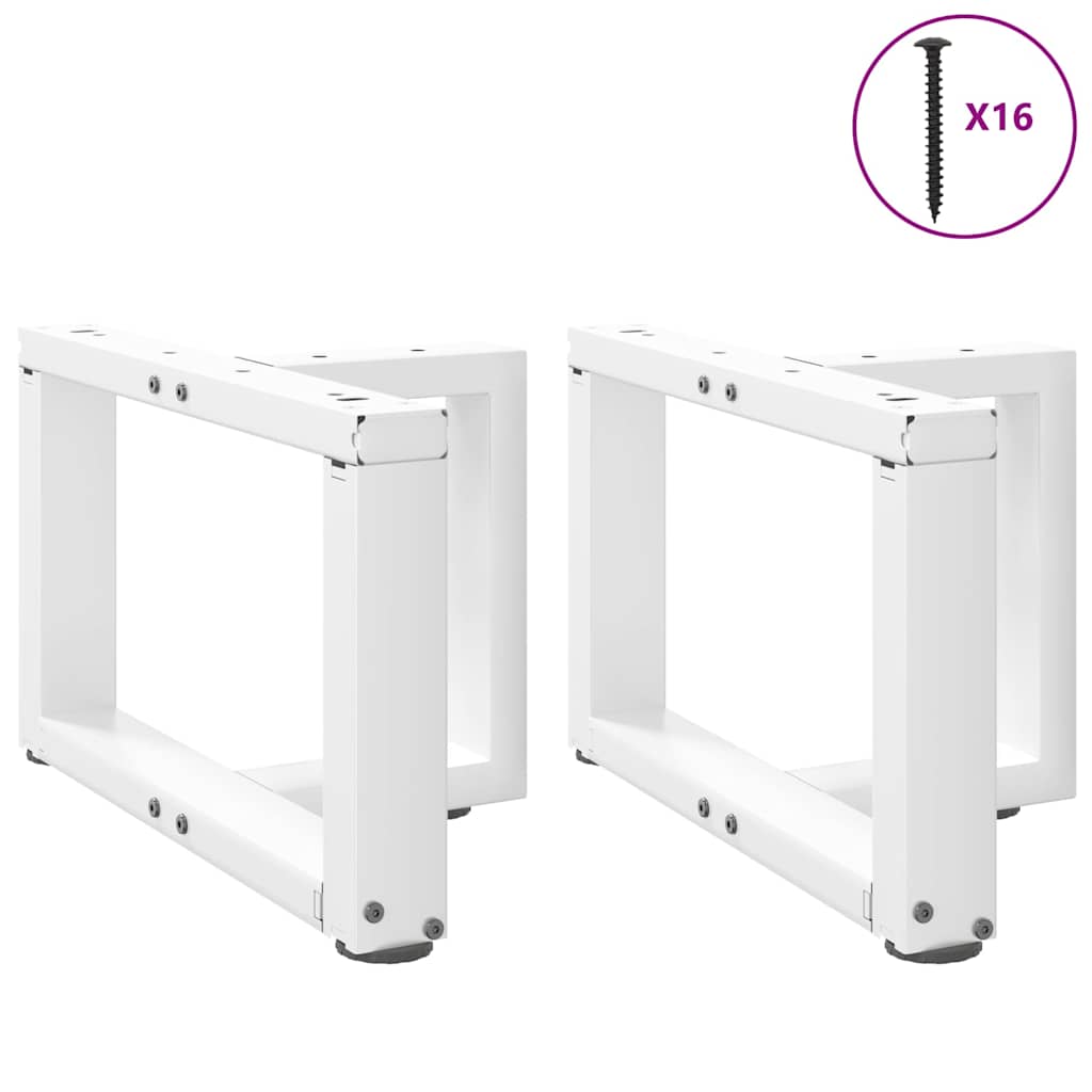 vidaXL Coffee Table Legs T-Shaped 2 pcs White 40x25x(30-31) cm Steel 5